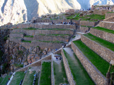 Inca ruins Ollantaytambo, Urubamba Sacred Valley, Peru, South America