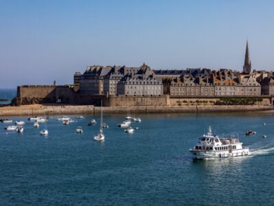 The walled city of Saint Malo on the Brittany coast of northwest France.